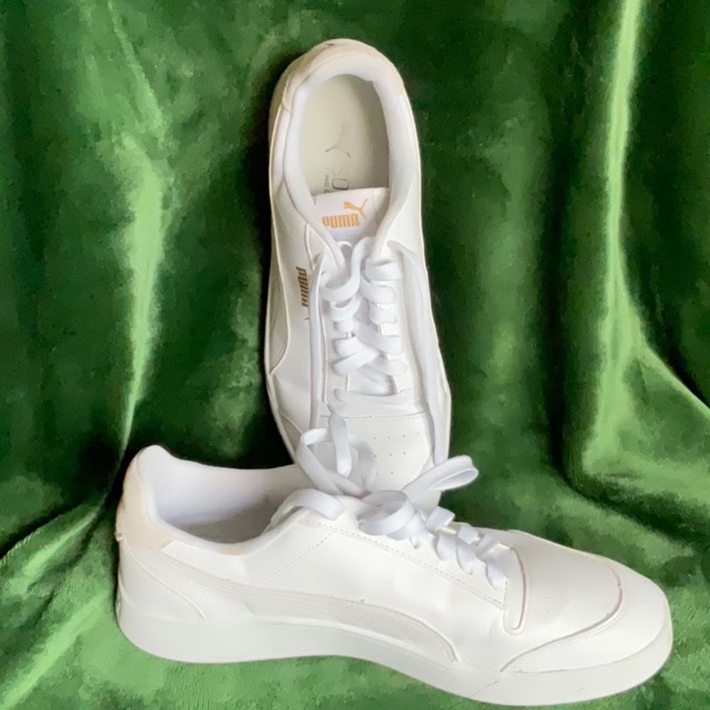 Puma Classic White Shuffle Sneakers - Women’s size 10.5 - Picture 3 of 7